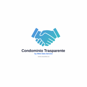 Logo di Condominio trasparente rappresenta due main che si stringono per simboleggiare l'accordo di trasparenza tra Amministratore di Condominio e Condòmino